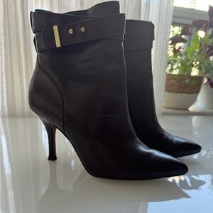 Nine West Rich Brown Leather Ankle Boots sz 7 1/2